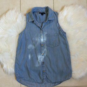 Banana Republic Lightweight Denim Button-Up Blouse
